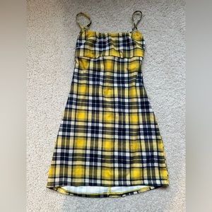 Clueless Inspired Yellow Plaid Mini Dress from Dolls Kill